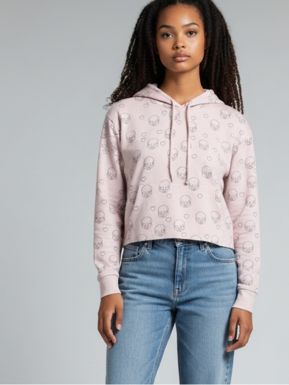 Chaser pink skull softCropped hoodie size medium